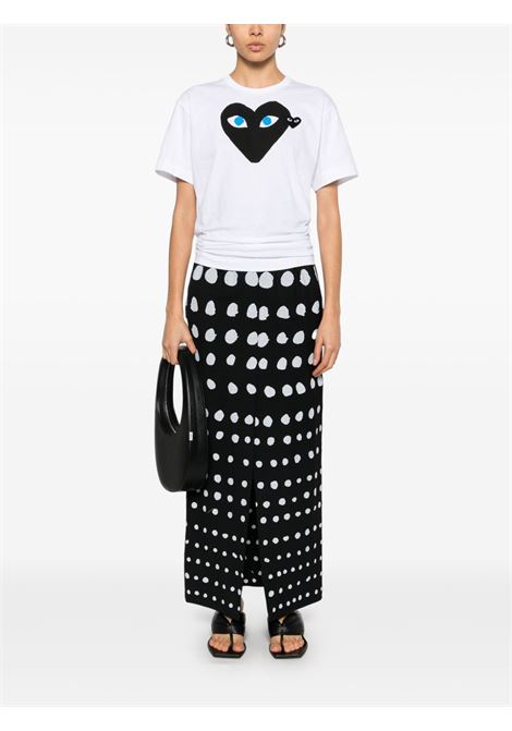 t-shirt con stampa e ricamo unisex bianco COMME DES GARÇONS PLAY | AX-T088-0511
